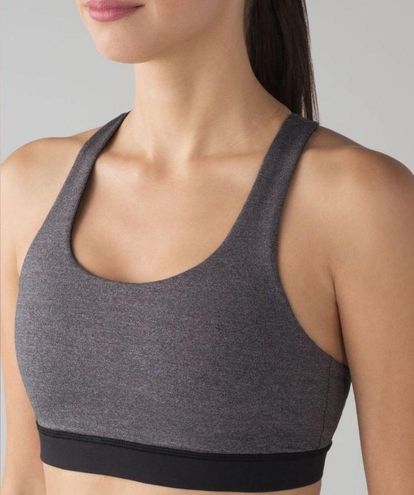 Lululemon Invigorate Racerback Bra Luxtreme Mesh Heathered Black