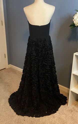 Aidan Mattox Black Strapless Rosette Prom Dress Size 6 185