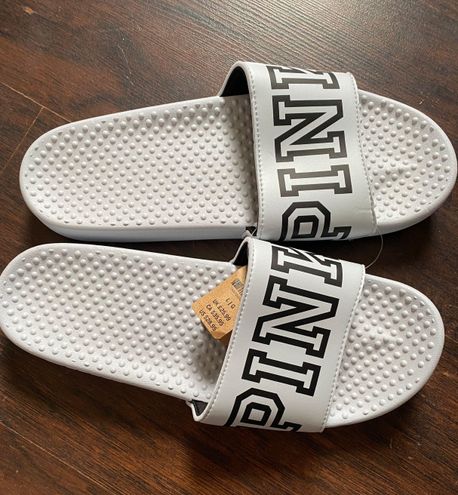 PINK Victoria s Secret Slides White Size L 17 43 Off Retail