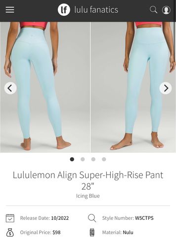 Lululemon Align Super High Rise Short *10 - Tidewater Teal - lulu fanatics