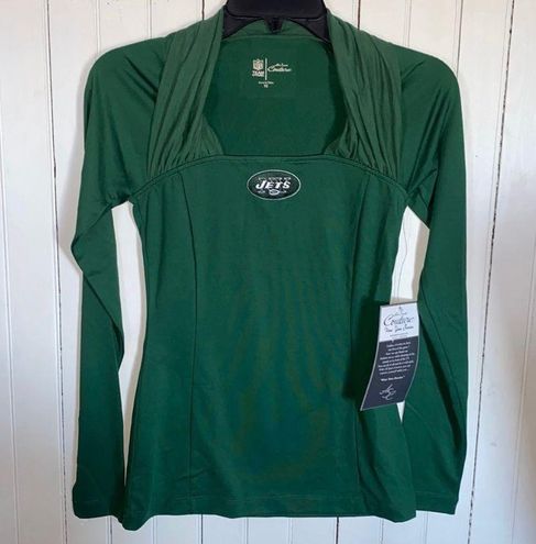 Women's Long-Sleeve Cropped New York Jets Graphic Tee in Green | Size Xs | Abercrombie & Fitch