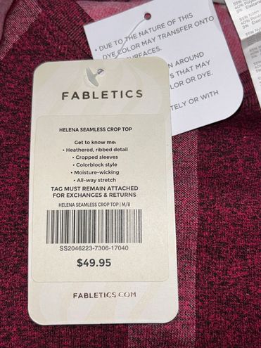 Fabletics NWT Helena Seamless crop top M pink Size M - $25 New