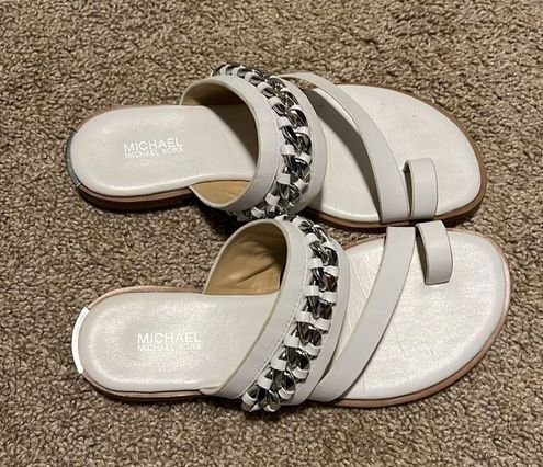 Michael Kors MICHAEL Michaek Kors Bergen Flat Sandals Optic White