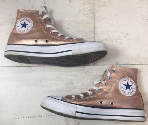 experiencia católico yeso Converse Rose Gold Metallic Hi-Top All Star Size 7.5 - $56 (53% Off Retail)  - From Brittany