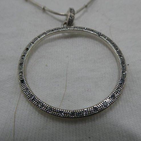 Etienne Aigner Silver Tone Hoop Pendant Necklace 67 From Echo