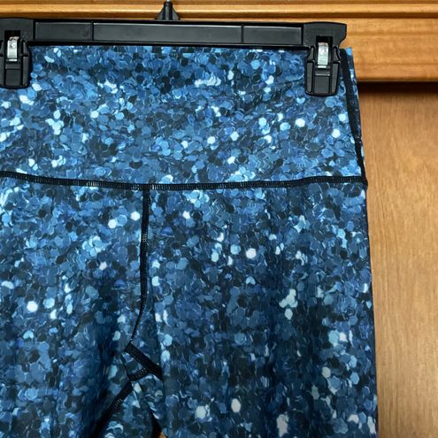Yoga Democracy Blue Disco Sequin 7/8 Leggings Size Small - $45 - From Callie