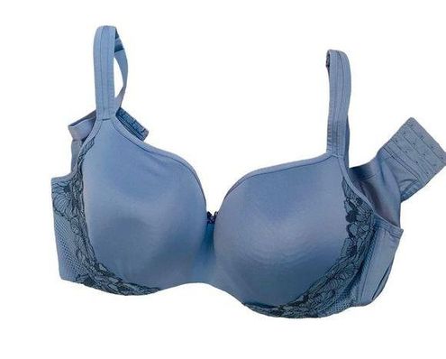 Cacique Bra Womens 42DDD Lightly Lined Balconette Back Smoothing Lace Blue  Size 42 E / DD - $19 - From Stephanie