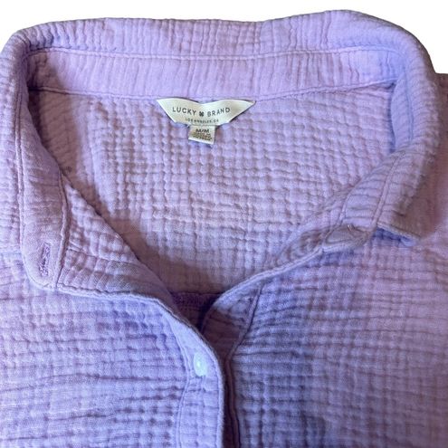 Lucky Brand 100% cotton purple button up shirt Size M - $19 - From