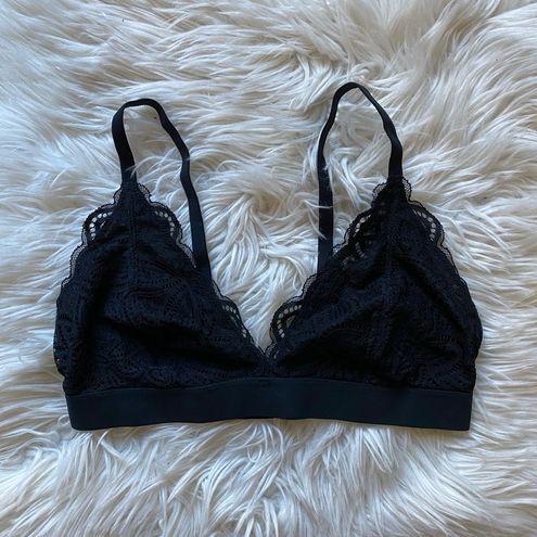 Old Navy Black lace triangle bralette Size M - $17 - From jessie