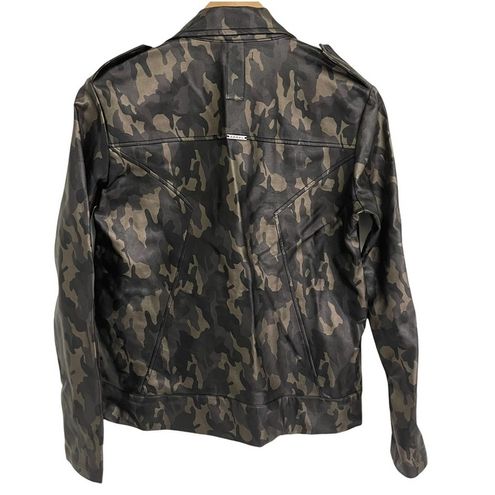 Camouflage leather jacket