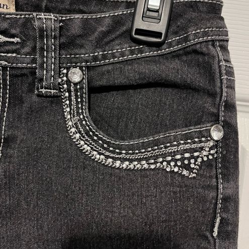 Earl jeans black with rhinestone embellishments size 4p - $32 - From Cynthia