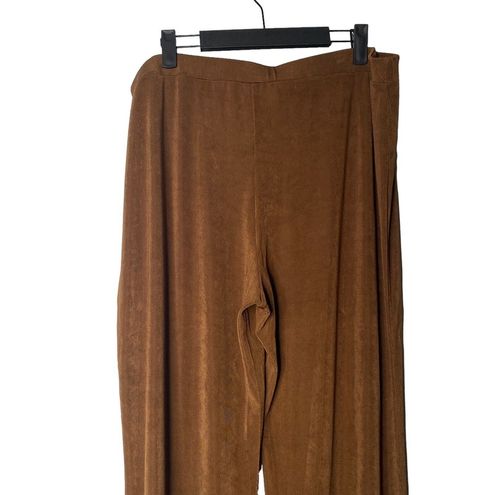 Chico's Travelers Brown Pants Size 3 US 16 18 Elastic Waist Slinky