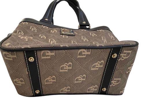 Dooney & Bourke Signature Collection DB Anniversary Print Linen & Leather  Top Handles Satchel