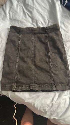 Modern Femme Olive Green Denim Mini Skirt