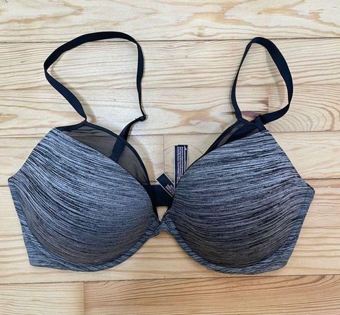 Victoria's Secret Padded Plunge Mesh Detail Gray Marled Black 36dd VS Sexy  Size undefined - $20 - From Beth Ann