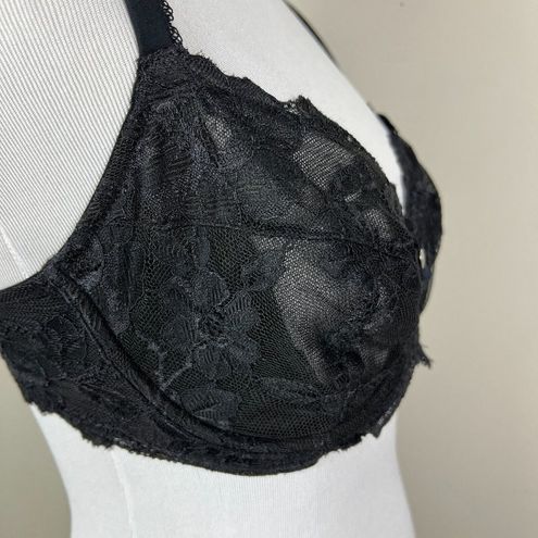 Victoria's Secret Body By Unlined Demi Bra 32DDD Black Lace