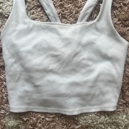 Alo Yoga Alosoft Ribbed Chic Bra Tank - White Size M - $40 (37