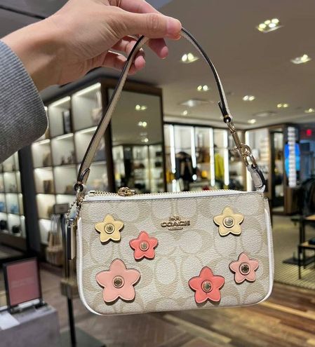 Coach 2023-24FW Coach Nolita 19 In Signature Canvas With Floral Applique in  2023