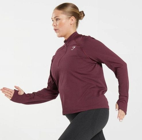 Gymshark NWOT Vital Seamless 2.0 1/2 Zip Pullover - Baked Maroon Marl Size  XS - $78 New With Tags - From Melissa