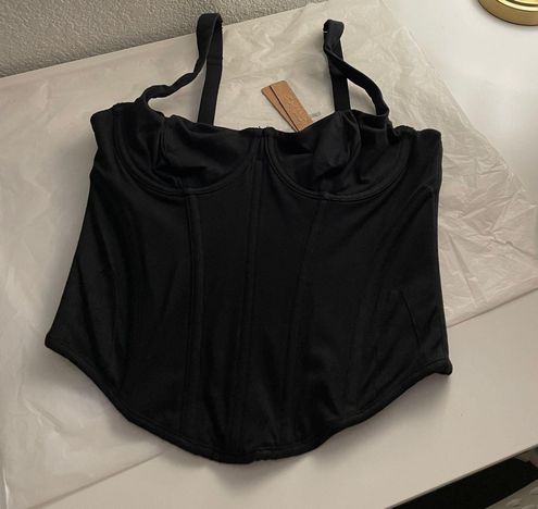 SKIMS COTTON CORSET TOP / SOOT Black - $85 - From Kendall