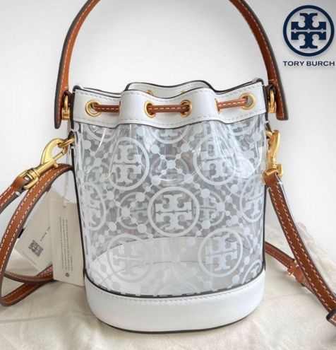 Tory Burch T Monogram Mini Clear Bucket Bag