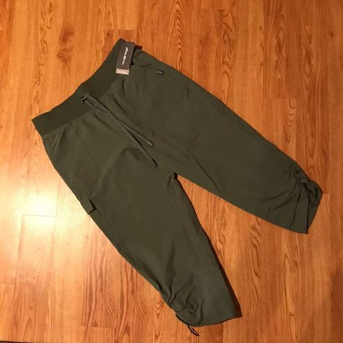 Eddie Bauer Pants Womens Large Green Cruise Capri Travel