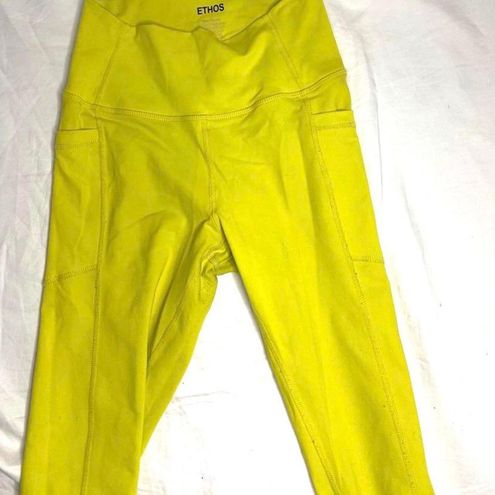 Ethos yellow neon highwaisted leggings w pockets - $15 - From Britney