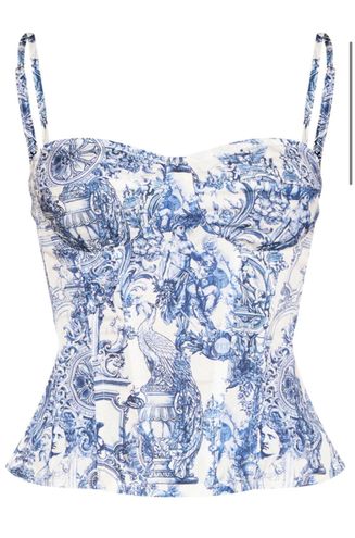 Pretty Little Thing PLT Blue And White Corset Top Size 2 - $36 (28