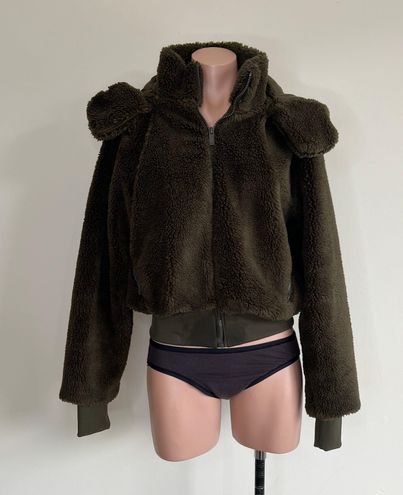 Alo Yoga Foxy Sherpa Hooded Jacket In Dark Olive Green Size XS - $180 -  From Lizanne