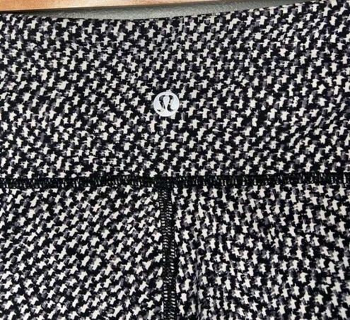 Lululemon Wunder Under Crop III Scatter Star Grey/Black Leggings/crop Sz 4