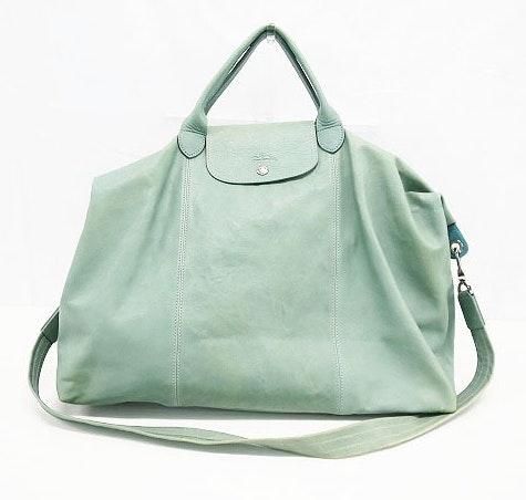 Longchamp Le Pliage Green Pouch with Handle Lagoon Women