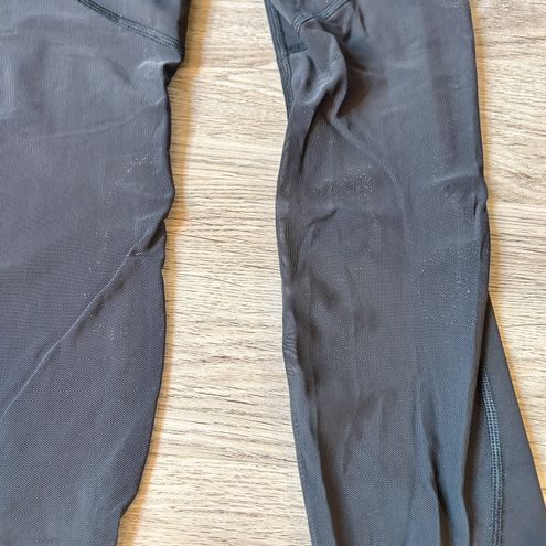 Lululemon Black Mesh Panel High Waisted Leggings Size 2 - $60 - From Tinnie