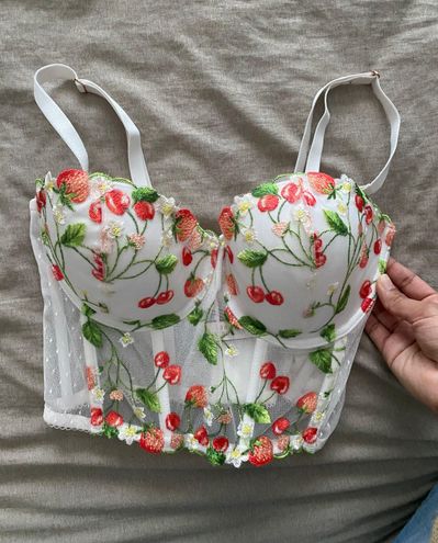 Victoria's Secret Victoria Secret Dream Angels Strawberry Embroidery Corset  Top White Size M - $70 (22% Off Retail) New With Tags - From Hailey