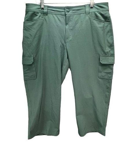 Eddie Bauer Womens Cropped Cargo Pants Size 14 Green Stretch Pockets Casual  - $24 - From Kathy