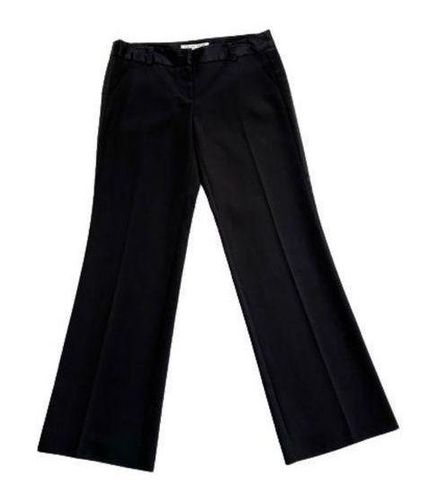 Trina Turk Tuxedo Pants Black Satin Flat Front Wide Leg Tuxedo