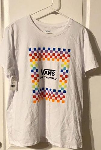 Vans Rainbow Checkered shirt White Size L - $18 (33% Off Retail) New With Tags - From