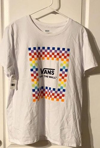 vans checkered rainbow shirt