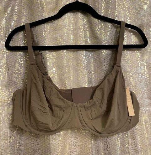 SKIMS Fits Everybody Unlined Demi Underwire Bra, Brown/Oxide 40DD NWT Size  undefined - $41 New With Tags - From Jessica
