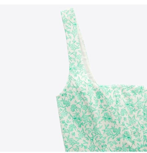 ZARA Green Floral Corset Top Size XS - $22 New With Tags - From Celina