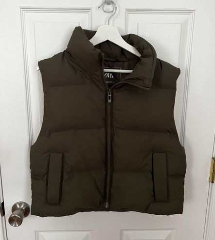 zara green puffer vest｜TikTok Search