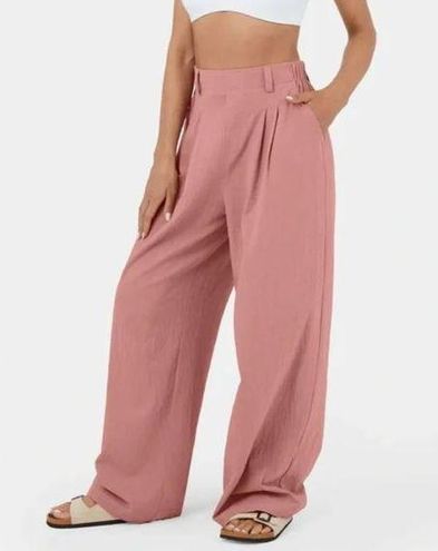 Halara Plicated Side Pocket Wide Leg Pants Womens XL Pink Flowy Palazzo  Casual - $31 New With Tags - From Taneya
