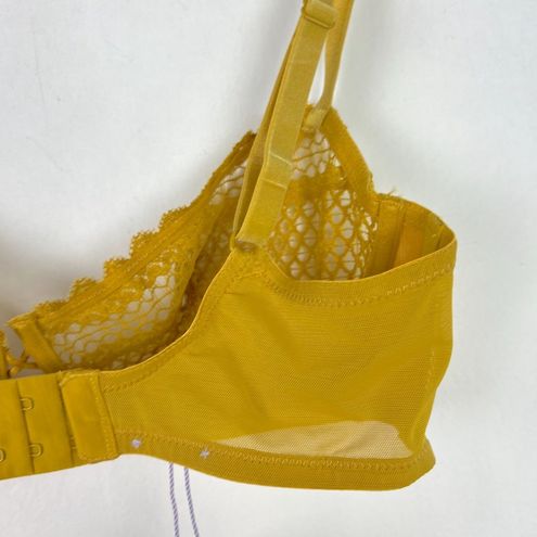 Savage X Fenty Honeycomb Yellow Velvet Vixen Bra & Panty Set