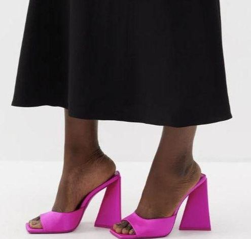 The Attico pink Satin Devon Mules 115