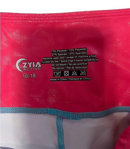 Zyia Active Leggings Firecracker Shimmer Light N Tight Hi-Rise 7/8