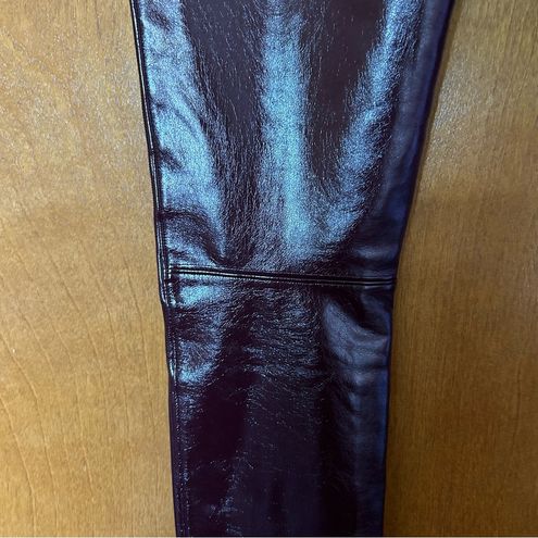 Spanx Faux Patent Leather Leggings in Ruby Size Medium Tall - $75