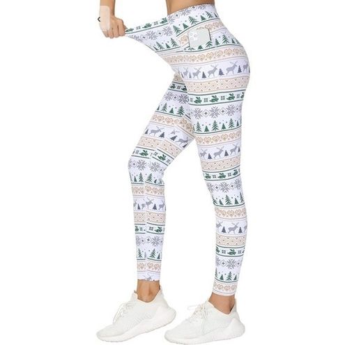 THE GYM PEOPLE Tummy Control Workout Leggings with Pockets Christmas Print  small - $23 New With Tags - From Mari