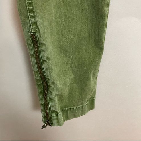 J.Crew Pants Green Slim Fit Pockets Zipper Ankle Women Size 29