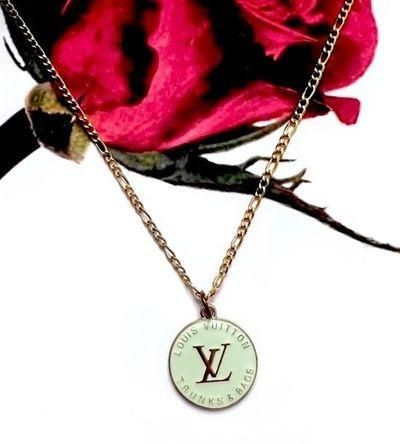 Louis Vuitton, Jewelry, Authentic Louis Vuitton Charm Green Upcycle  Necklace