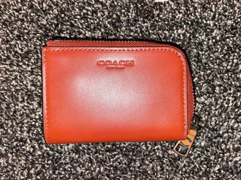 Coach, Bags, Coach Card Holder Brown Red Pink