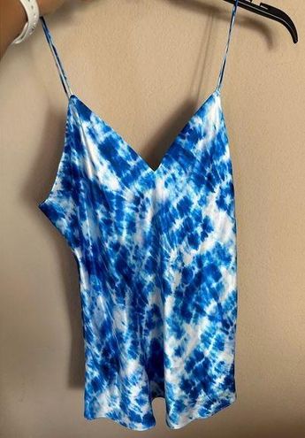 Cami NYC Womens M Blue White Tie Dye Silk Tank Top Size L 79